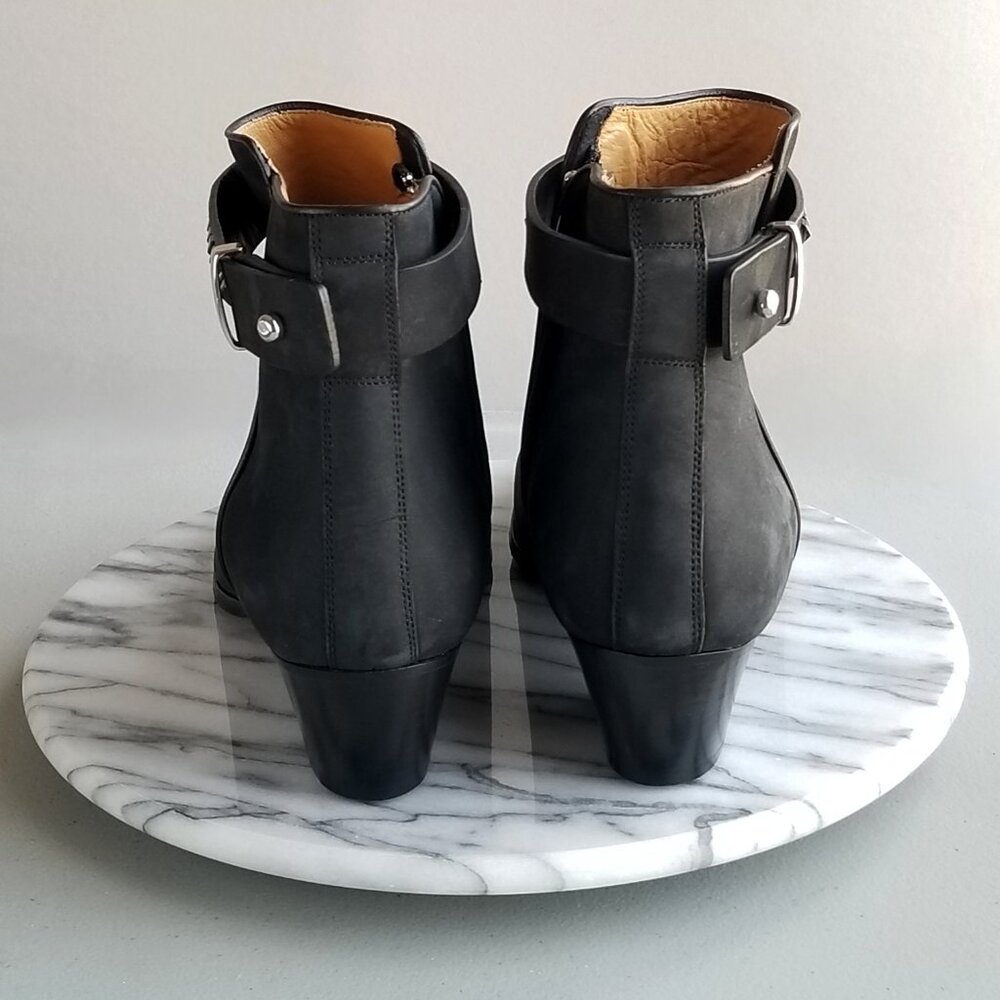Barbara Bui Black Suede Booties Rhinestone Strap US Size 11 Ankle Boots Italy - Picture 4 of 15